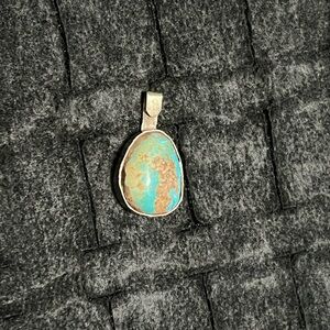 Vintage .925 Silver Turquoise Stone Pendant